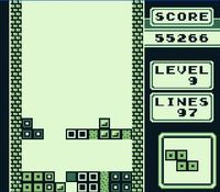 une photo d'Ã©cran de Tetris sur Nintendo Game Boy